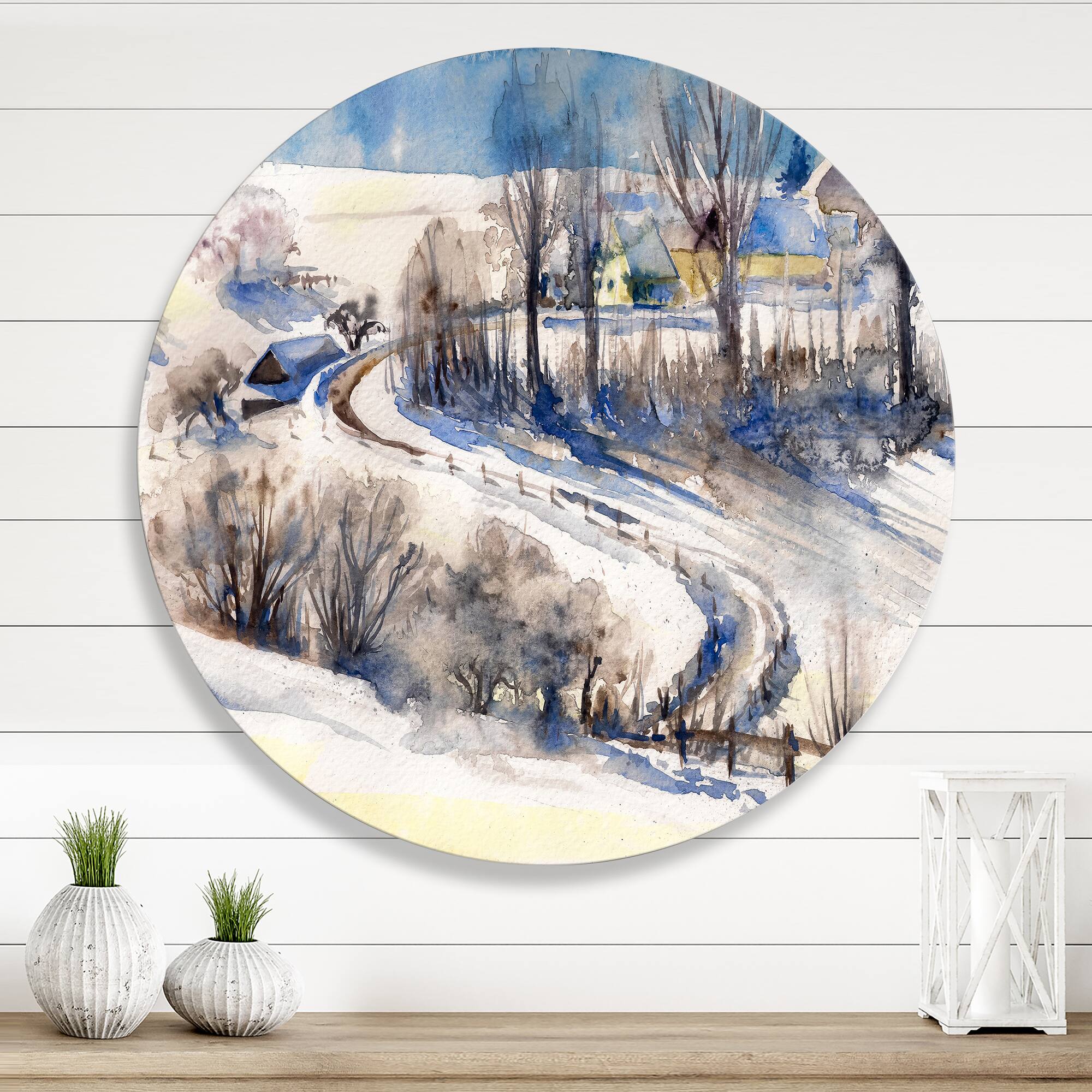 Designart - Country Road In Winter Times I